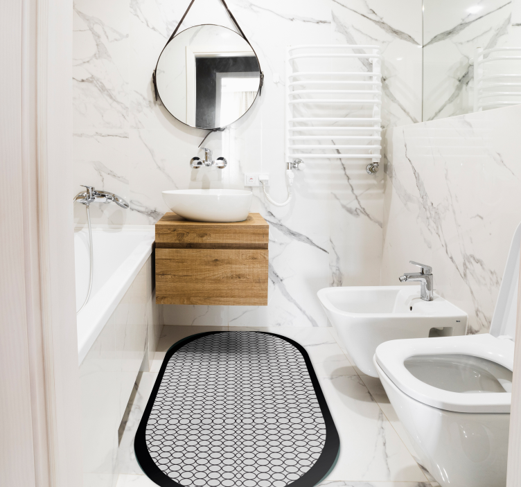 Alfombra vinílica baño alfombra de baño de panal - TenVinilo