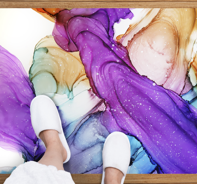 Alfombra vinílica baño remolinos de fluidos abstractos - TenVinilo