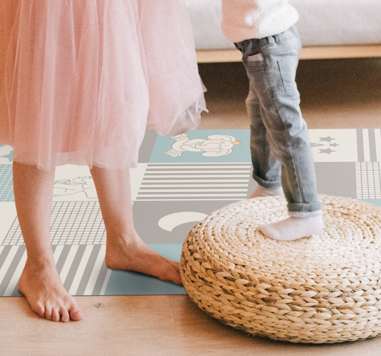 Alfombra vinílica bebé guardería de patchwork - TenVinilo