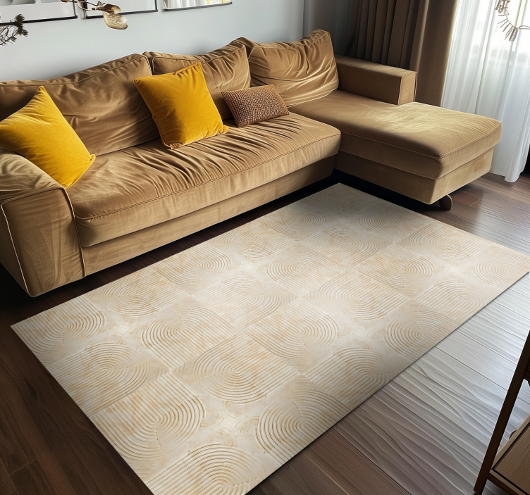 Alfombra vinílica beige arcos modernos - TenVinilo