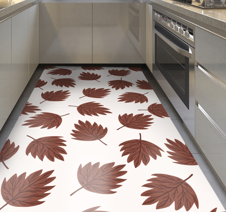 Alfombra vinilo cocina Hojas de otoño - TenVinilo