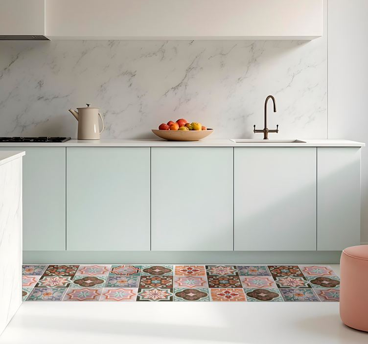 Alfombra vinílica cocina piastrelina siciliana - TenVinilo