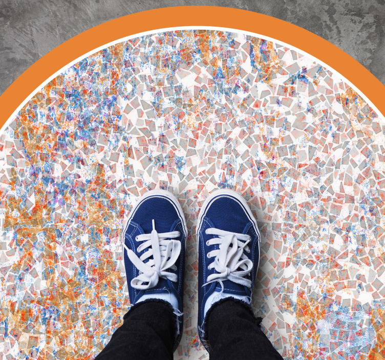 Alfombra vinilo cocina Textura de mosaico gris porcelana - TenVinilo