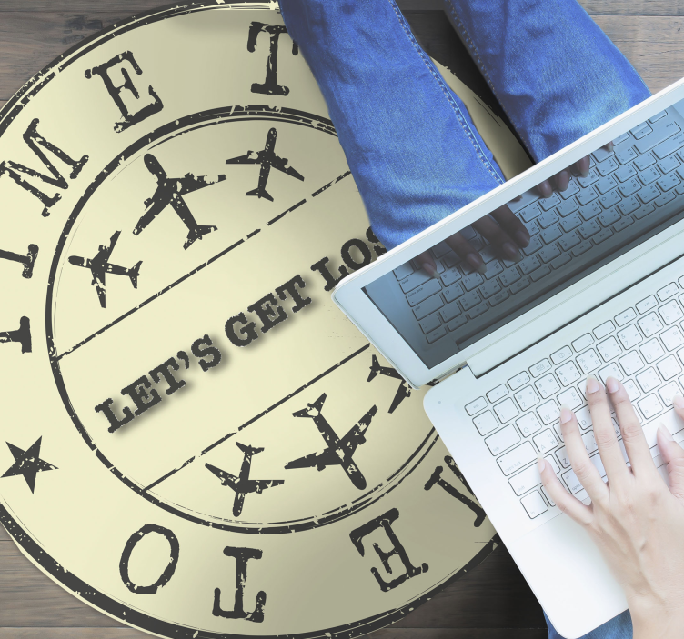 Alfombra vinílica con frase el tiempo se pierde - TenVinilo