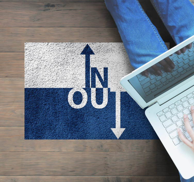 Alfombra vinílica con frase en direccional - TenVinilo