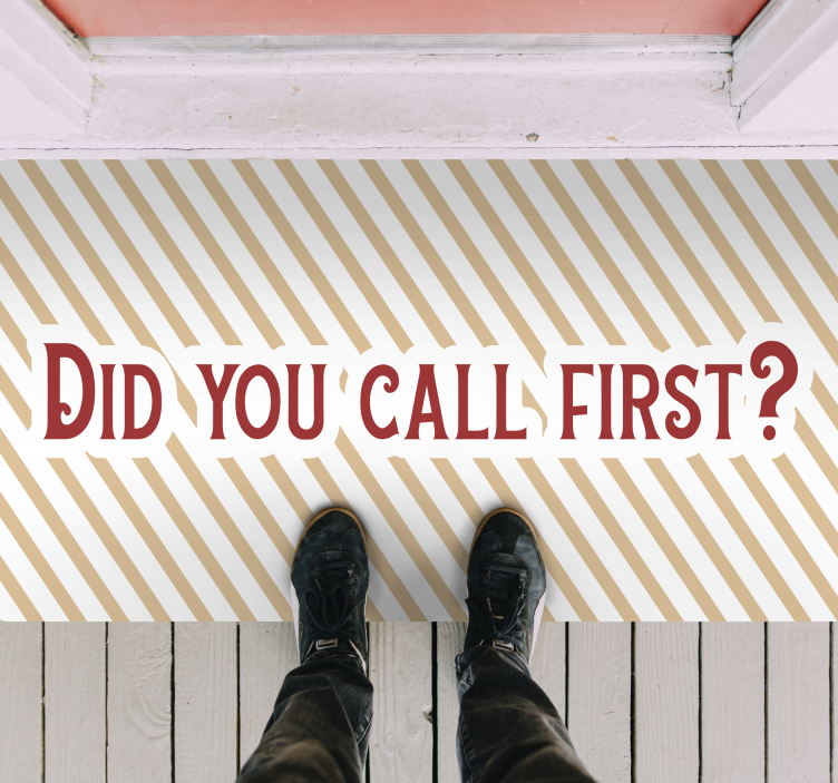 Alfombra vinílica con frase llame a la primera consulta - TenVinilo