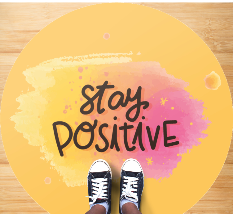 Alfombra vinílica con frase mantener el optimismo - TenVinilo