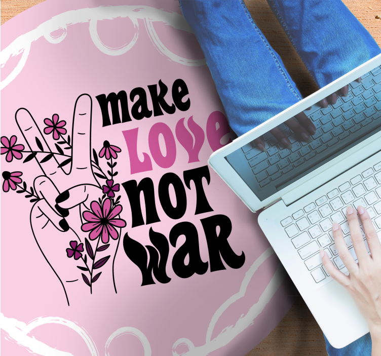 Alfombra vinílica con frase mensaje de amor pacifico - TenVinilo