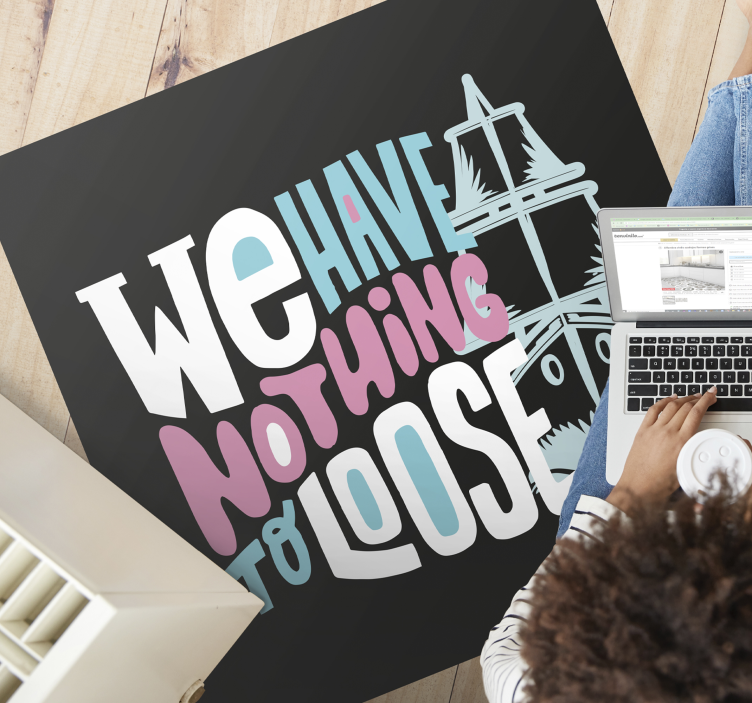 Alfombra vinílica con frase tenemos sueltos - TenVinilo