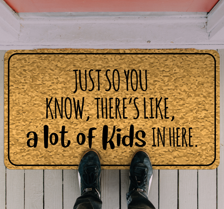 Alfombra vinílica con frase texto de entrada informativo - TenVinilo