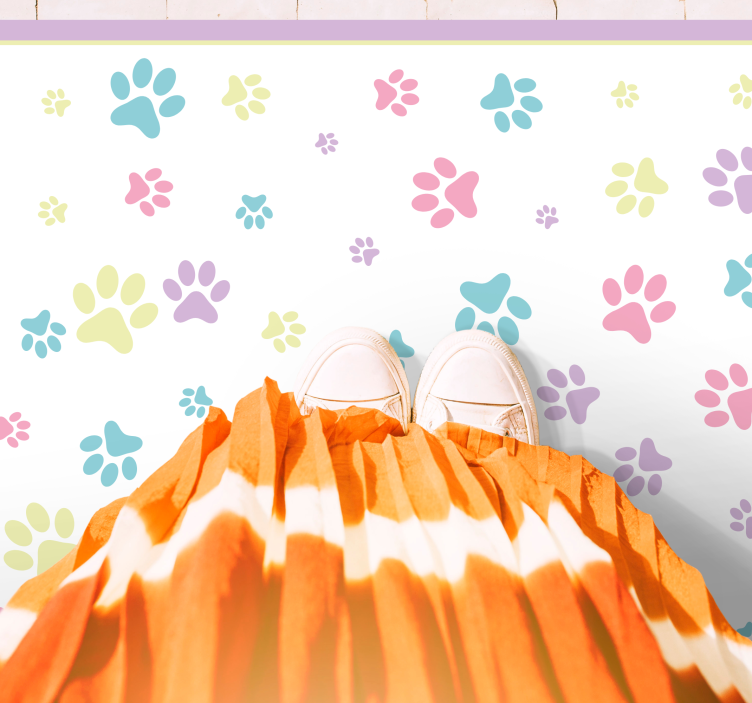 Aflombra vinílica animales Fantásticas patas de perro de colores - TenVinilo