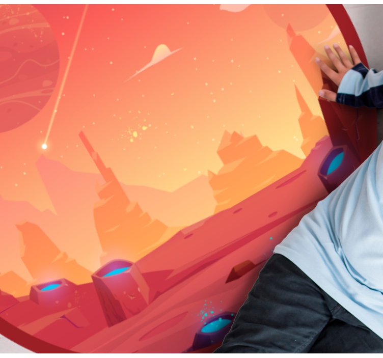 Alfombra vinílica estrellas escena cósmica del desierto - TenVinilo