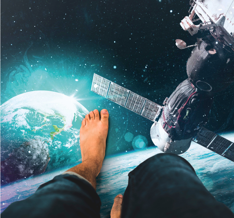 Alfombra vinílica estrellas exploración del viaje galáctico - TenVinilo