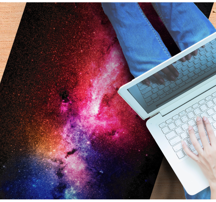 Alfombra vinílica estrellas explosión de color galáctica - TenVinilo