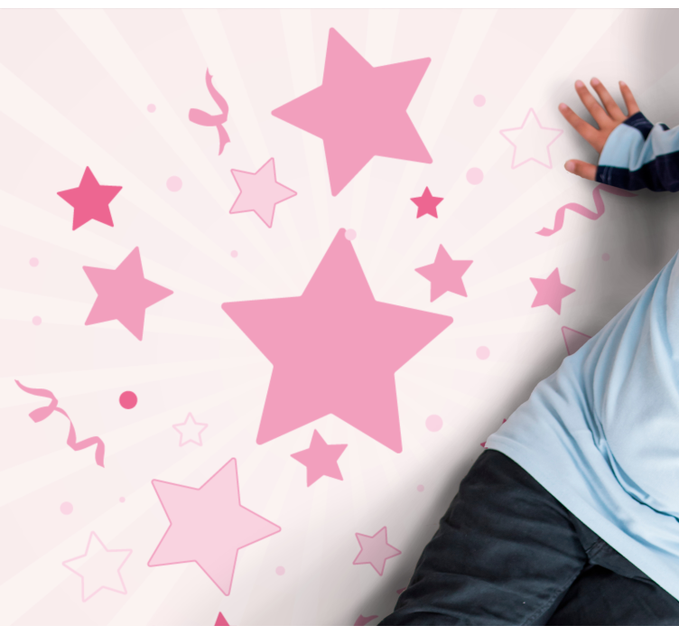 Alfombra vinílica estrellas motivo festivo rosa - TenVinilo