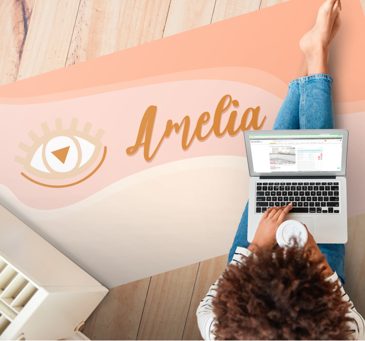 Alfombra de vinilo étnica Abstracción de colores cálidos "boho" - TenVinilo