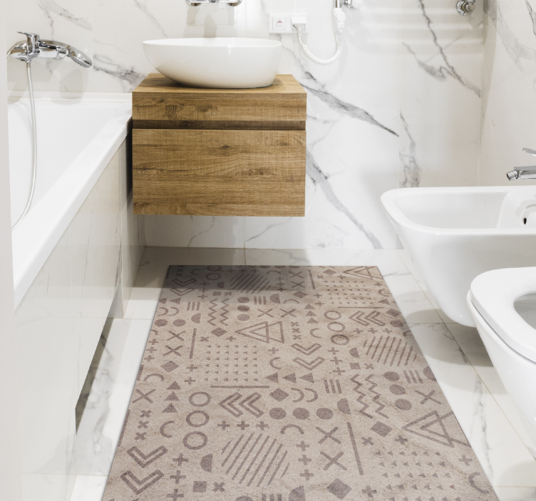 Alfombra vinílica étnica accesorio con estampado étnico - TenVinilo