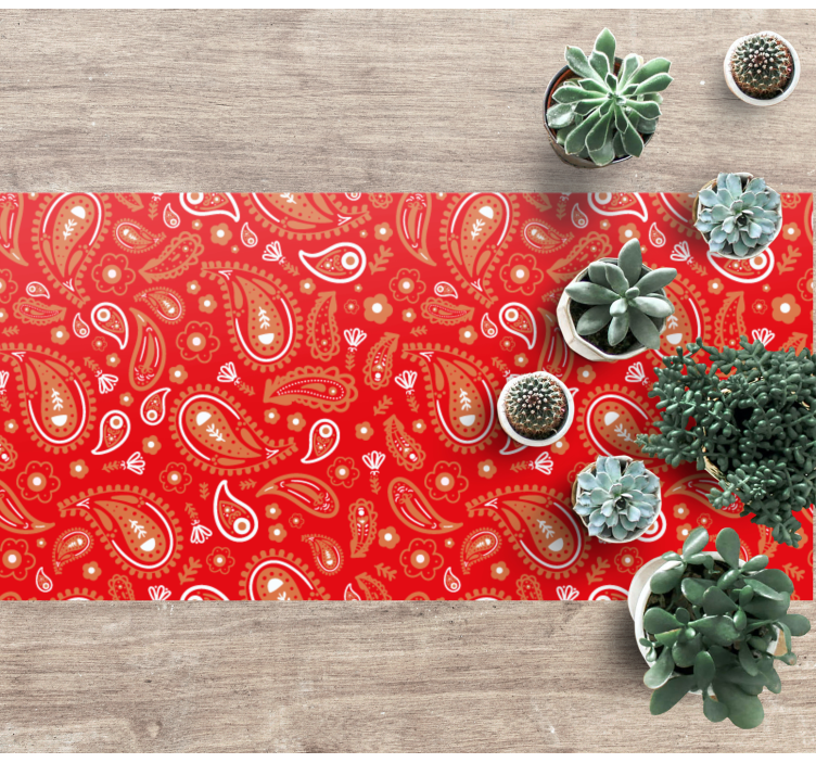 Alfombra vinílica mosaico estampado paisley vibrante - TenVinilo