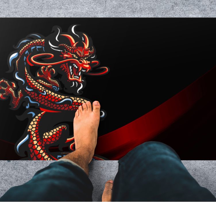 Alfombra vinílica juvenil ilustración del dragón - TenVinilo