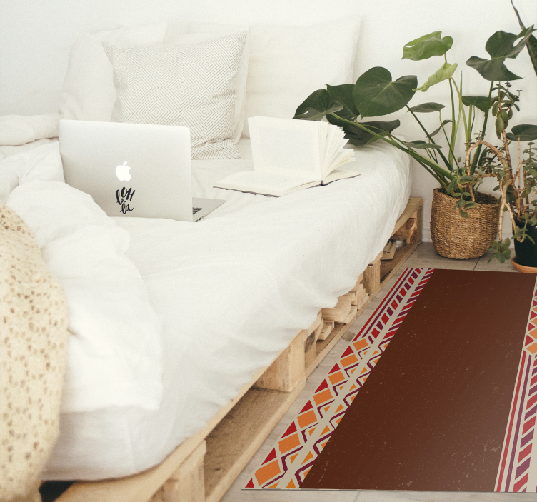 Alfombra vinílica étnica patrón de frontera étnica - TenVinilo