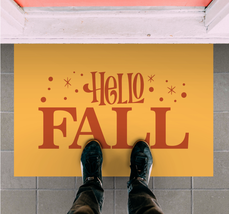 Alfombra vinílica con frase bienvenidas vibraciones otoñales - TenVinilo