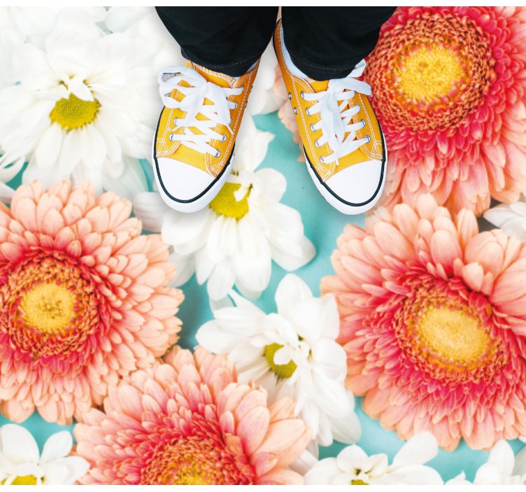 Alfombra vinílica flores flor vibrante - TenVinilo