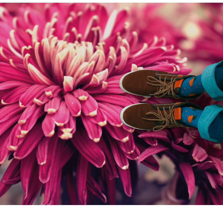 Alfombra vinílica flores crisantemo realista - TenVinilo