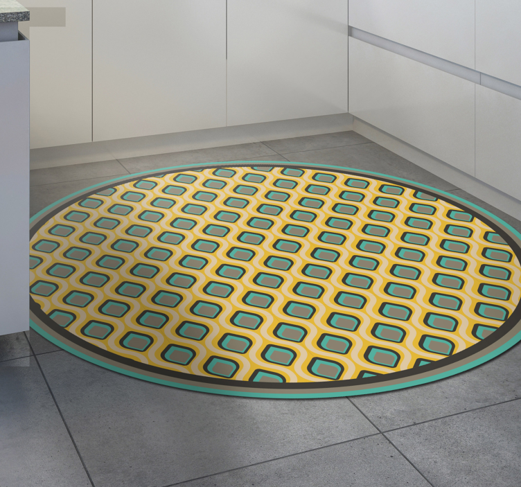 Alfombra vinílica cocina patrón moderno de mediados de siglo - TenVinilo