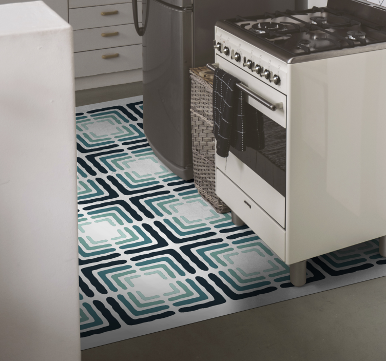 Alfombra vinílica cocina formas estampadas abstractas - TenVinilo