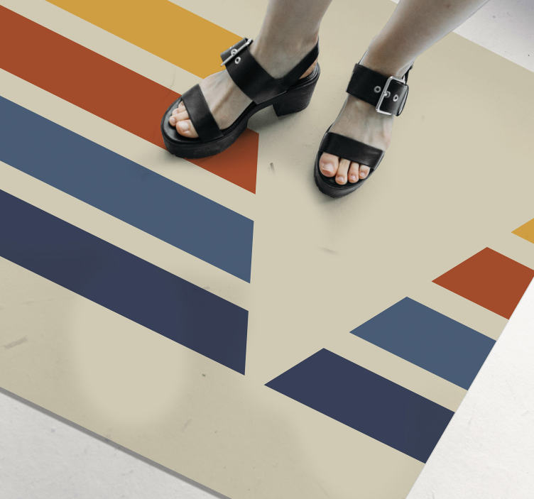 Alfombra vinílica geométrica motivo de rayas chevron - TenVinilo