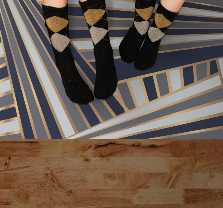 Alfombra vinílica rayas llamativo motivo gris - TenVinilo