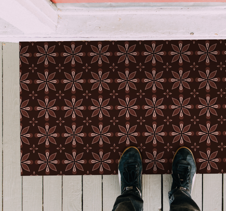 Alfombra vinílica recibidor simetría floral geométrica - TenVinilo