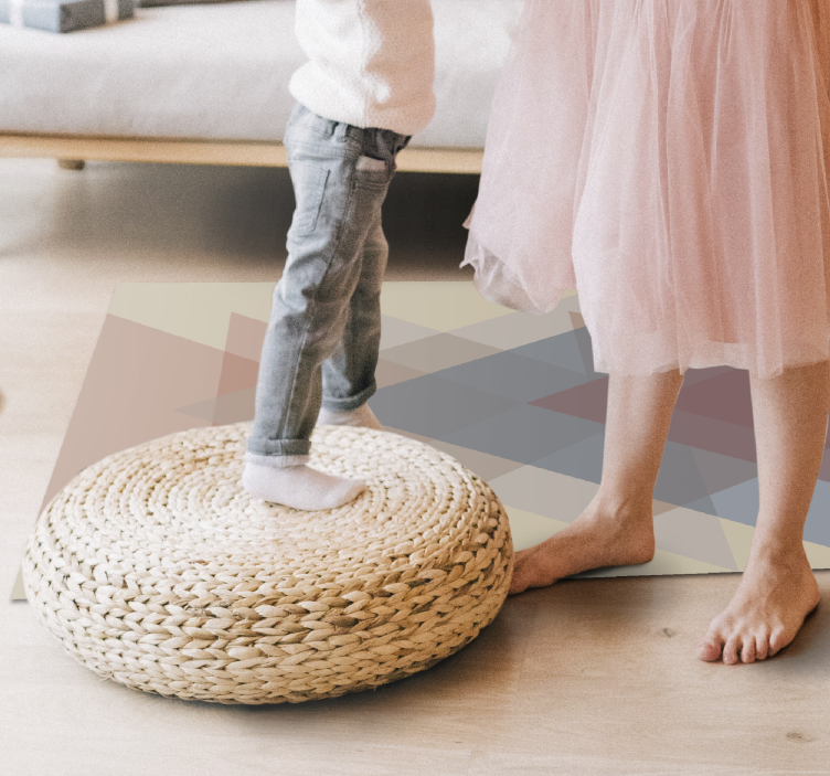 Alfombra vinílica geométrica superposición geométrica - TenVinilo