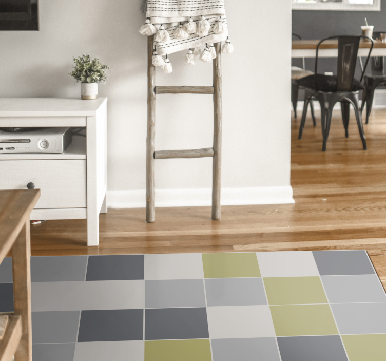 Alfombra vinílica hidráulica diseño de azulejos geométricos - TenVinilo