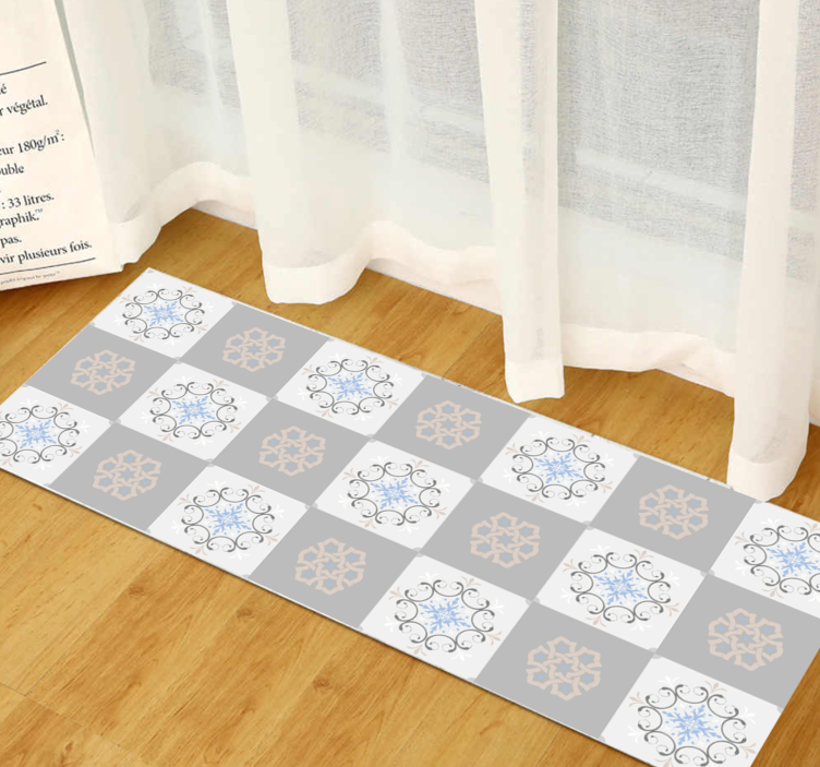 Alfombra vinílica hidráulica losas texturizadas sofisticadas - TenVinilo