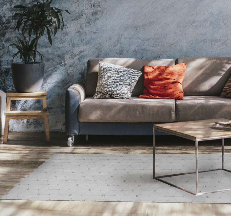 Alfombra vinílica azulejos patrón de mosaico geométrico - TenVinilo