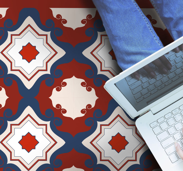 Alfombra vinílica hidráulica simetría de mosaico intrincado - TenVinilo