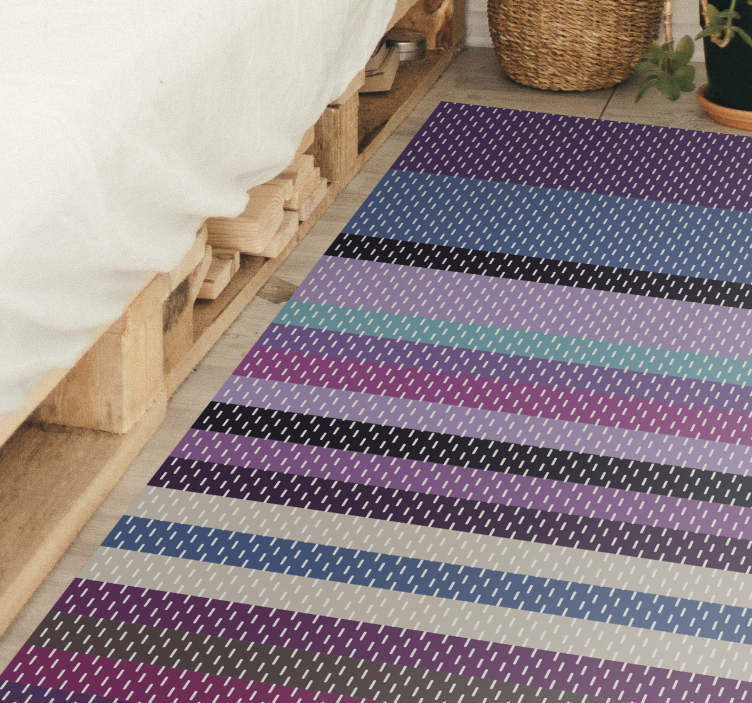 Alfombra vinílica dormitorio líneas de colores rayadas - TenVinilo