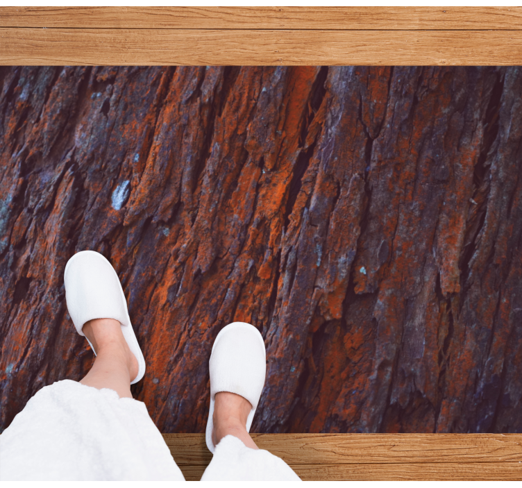 Alfombra vinílica imitación madera corteza rústica - TenVinilo