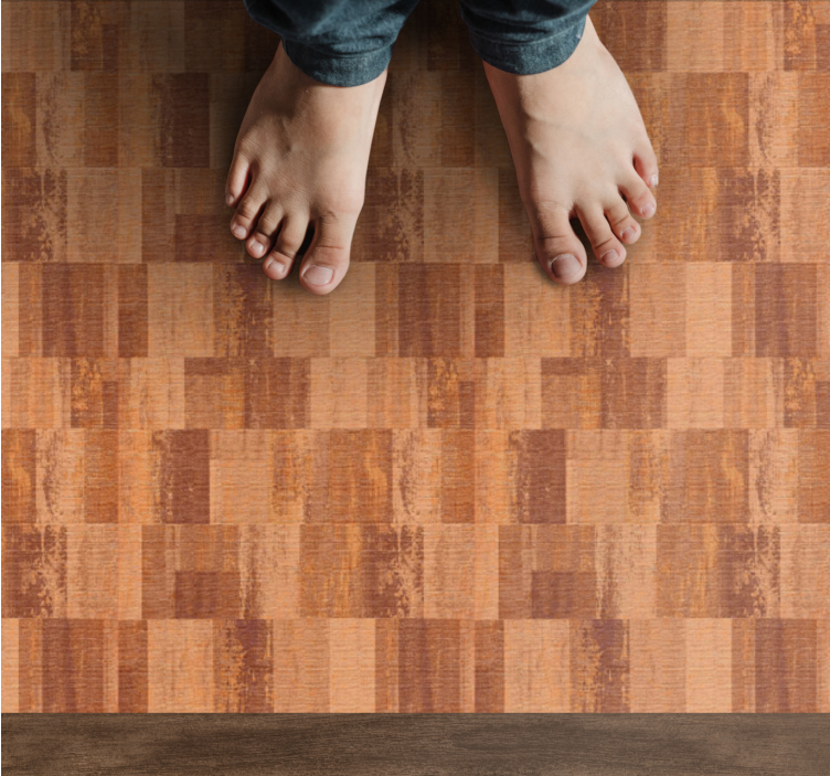 Alfombra vinílica imitación madera ilusión de parquet - TenVinilo