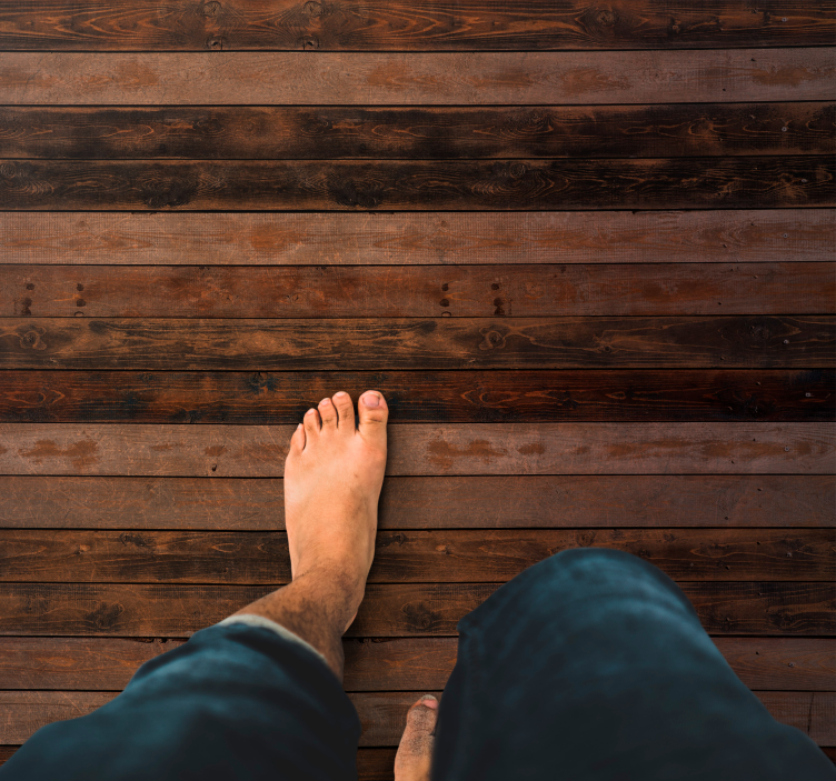 Alfombra vinílica imitación madera tono marrón oscuro - TenVinilo
