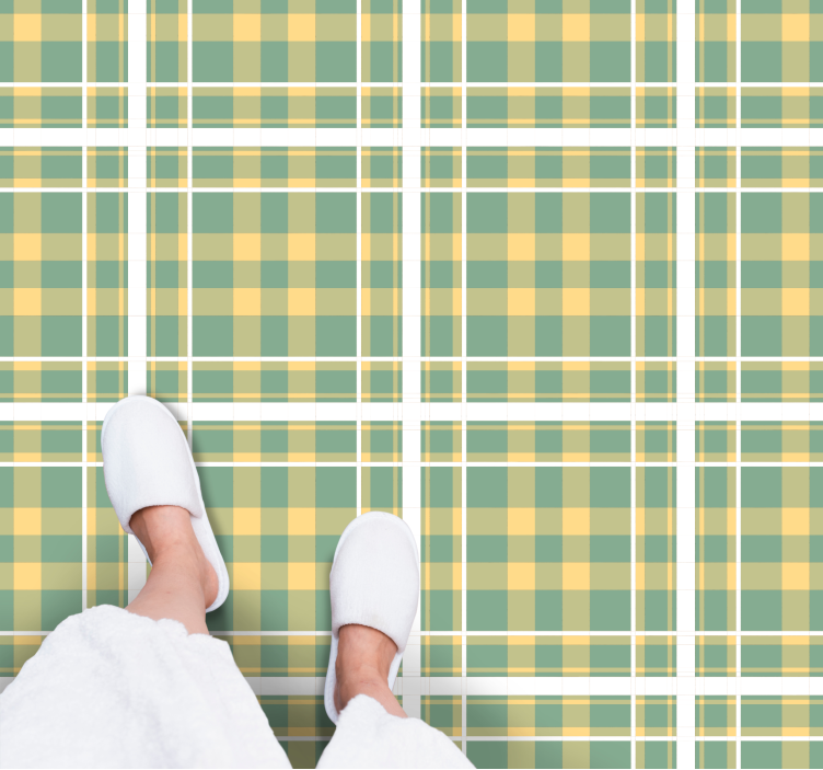 Alfombra vinílica rayas motivo de cuadros - TenVinilo