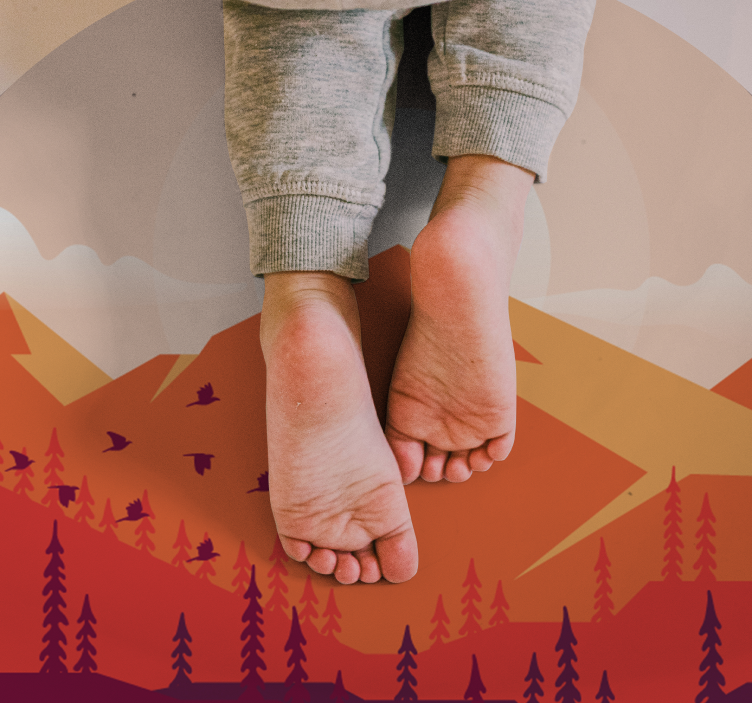 Alfombra vinílica imitación paisaje montañoso - TenVinilo