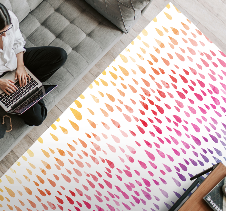 Alfombra vinílica imitación patrón de gotas - TenVinilo