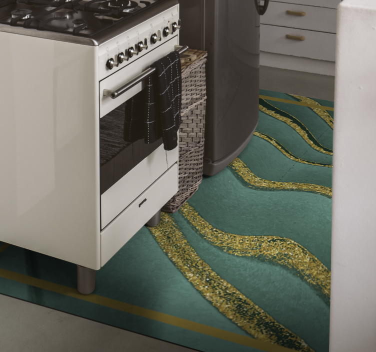 Alfombra vinílica imitación mármol patrón de onda abstracto - TenVinilo