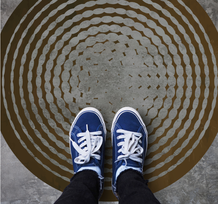 Alfombra vinílica imitación madera patrón de tronco circular - TenVinilo
