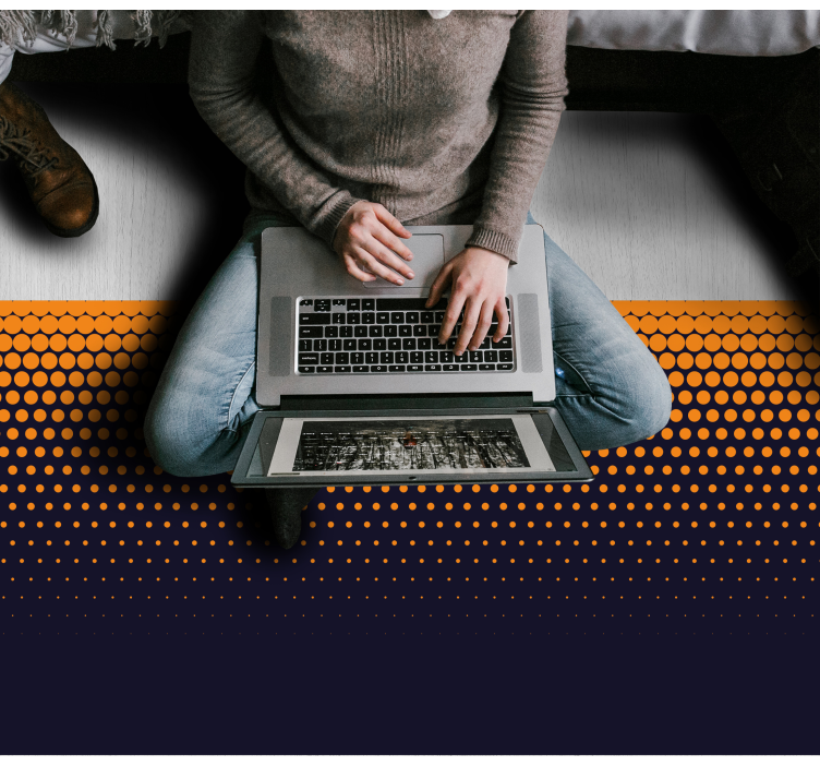 Alfombra vinílica juvenil patrón de puntos degradados - TenVinilo