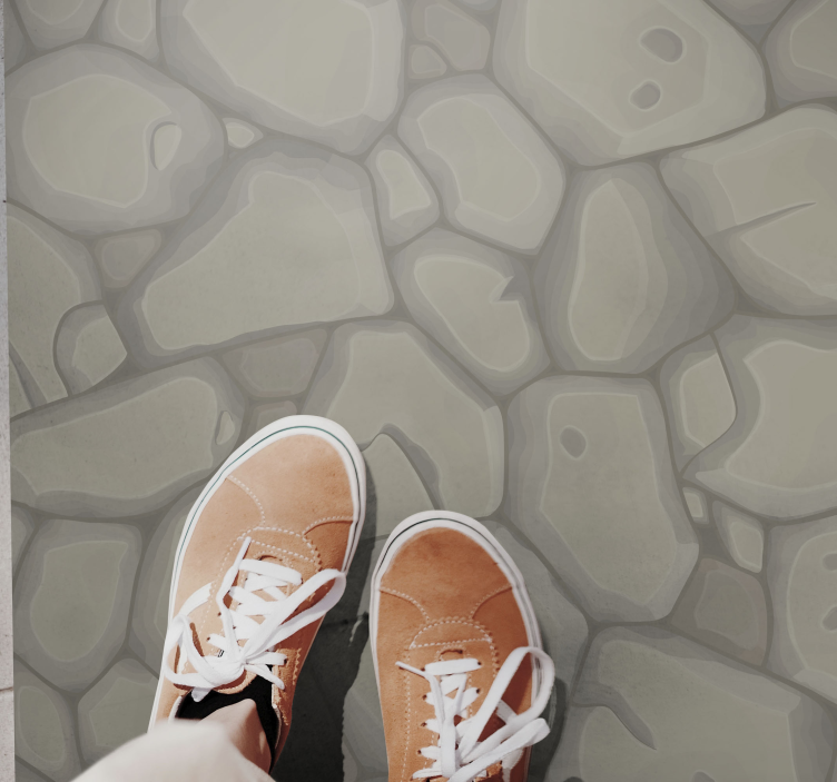 Alfombra vinílica imitación piedra camino de guijarros - TenVinilo