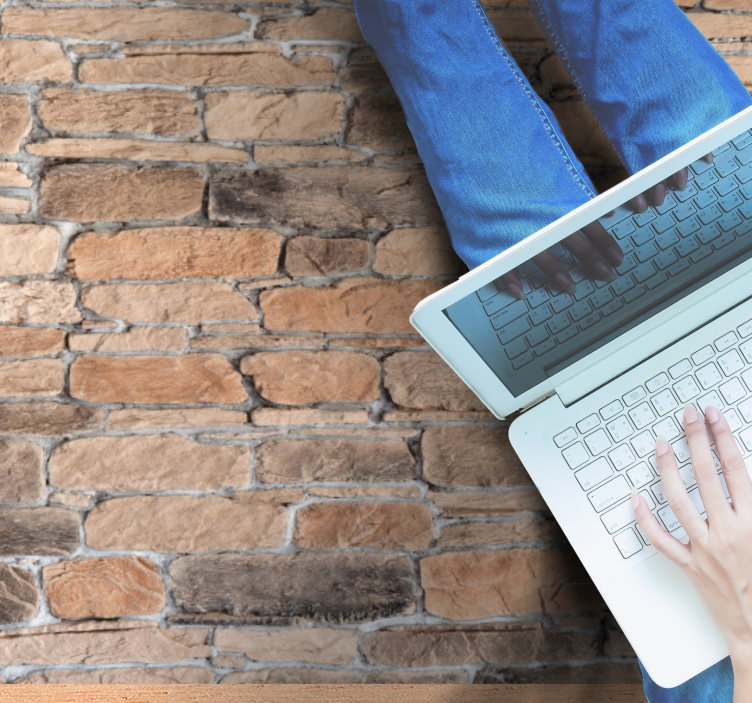 Alfombra vinílica imitación piedra diseño ladrillo realista - TenVinilo