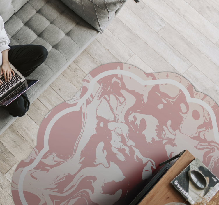 Alfombra vinílica imitación remolinos de mármol - TenVinilo